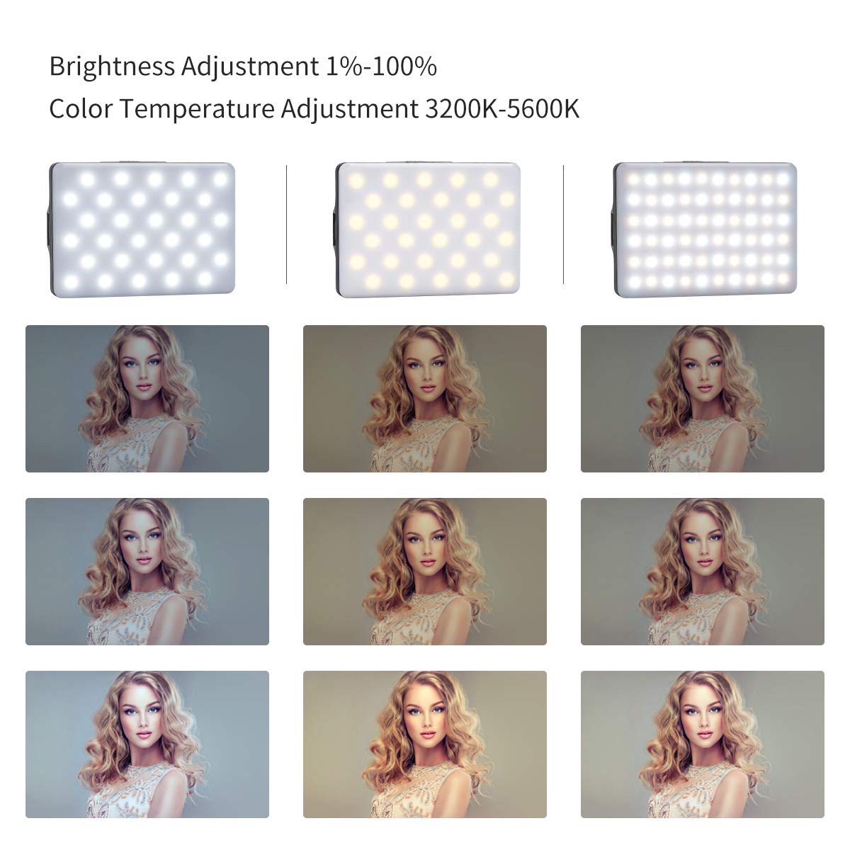 Ring Light 60 LED, 3200-5600K, 3 Modos de Iluminação