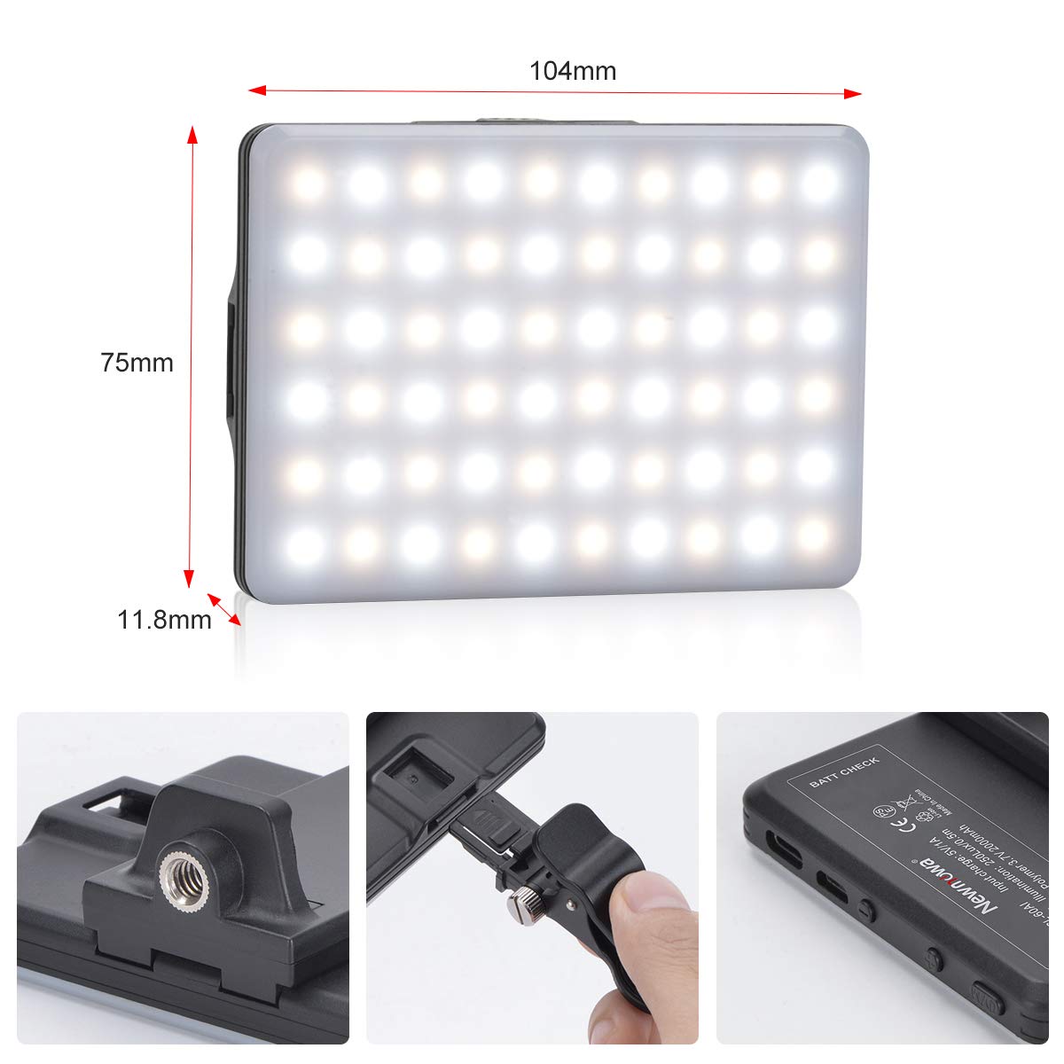 Ring Light 60 LED, 3200-5600K, 3 Modos de Iluminação