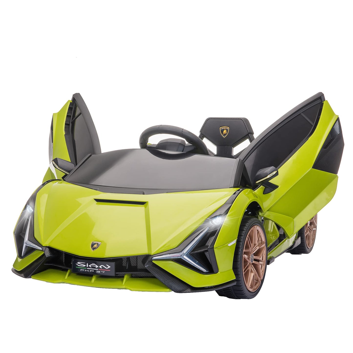 Carro Elétrico Lamborghini SIAN 12V para Crianças +3 Anos, com Controlo Remoto, Música MP3, Portas Abertas e Faróis