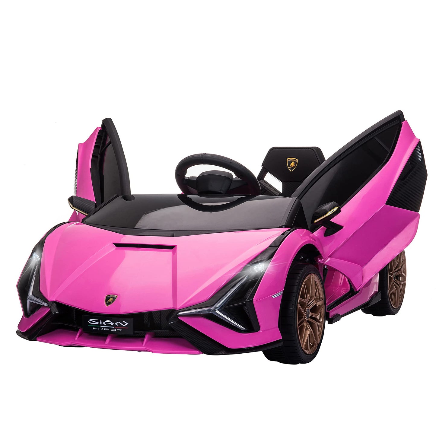 Carro Elétrico Lamborghini SIAN 12V para Crianças +3 Anos, com Controlo Remoto, Música MP3, Portas Abertas e Faróis