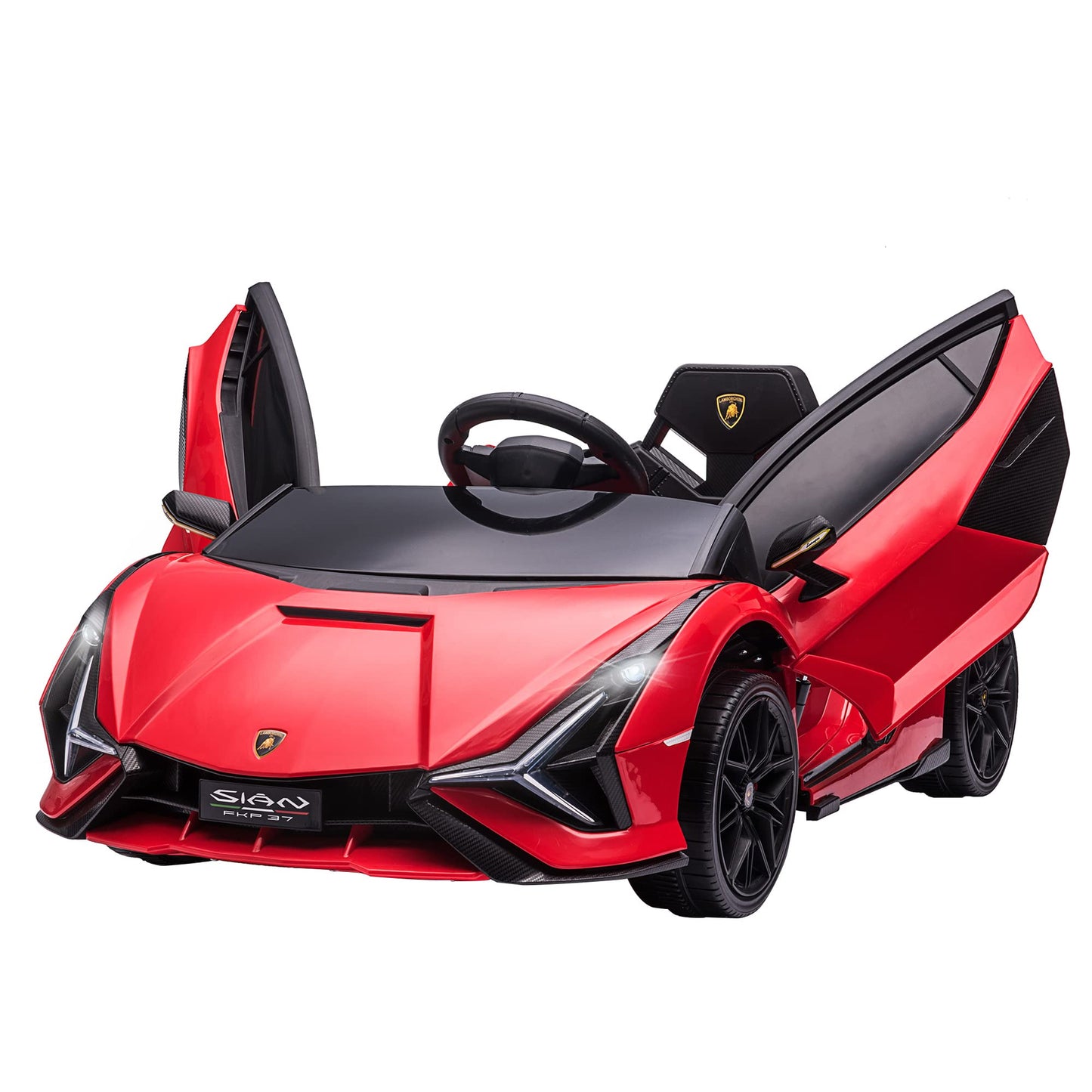 Carro Elétrico Lamborghini SIAN 12V para Crianças +3 Anos, com Controlo Remoto, Música MP3, Portas Abertas e Faróis