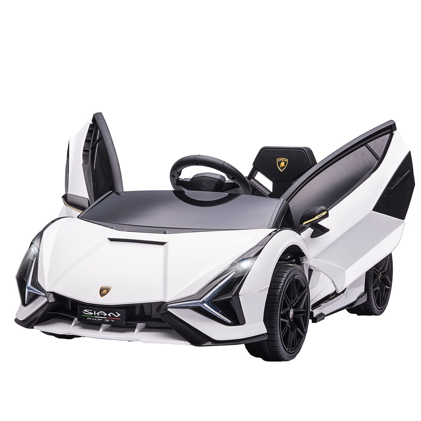 Carro Elétrico Lamborghini SIAN 12V para Crianças +3 Anos, com Controlo Remoto, Música MP3, Portas Abertas e Faróis