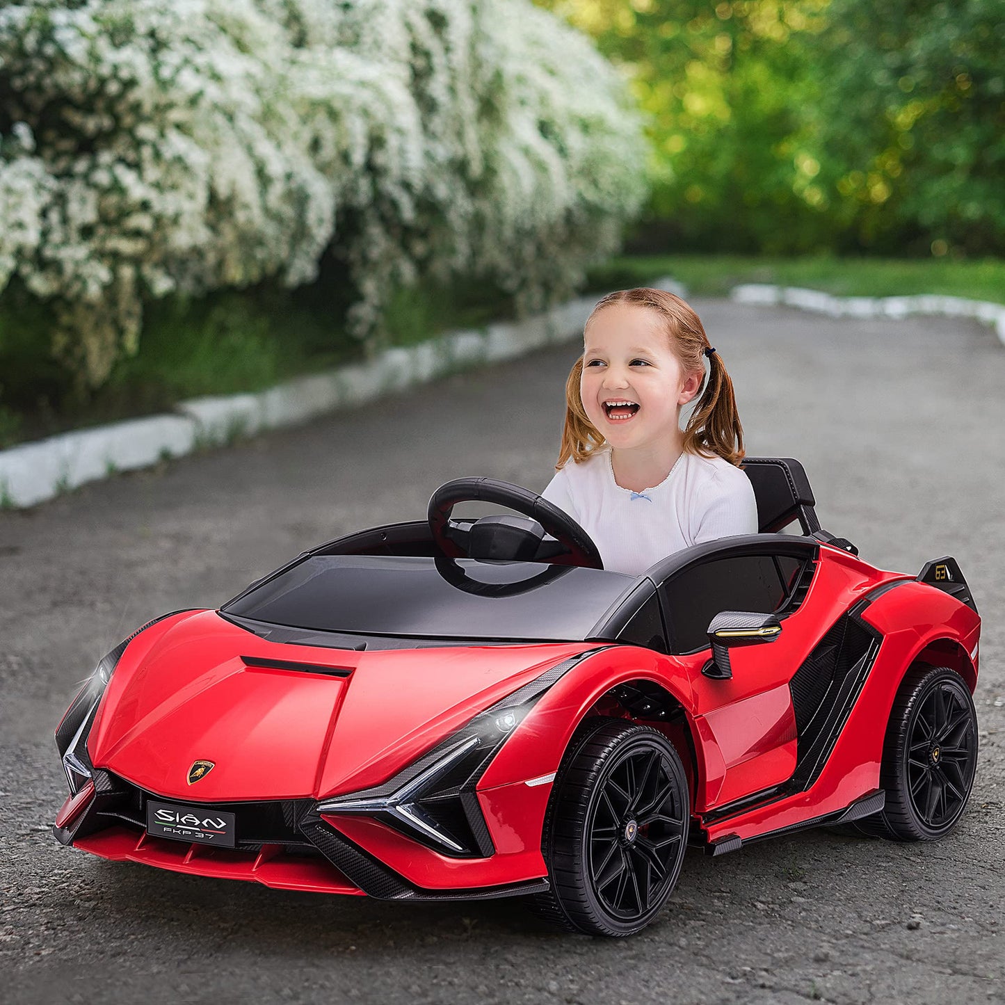 Carro Elétrico Lamborghini SIAN 12V para Crianças +3 Anos, com Controlo Remoto, Música MP3, Portas Abertas e Faróis